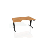 Pracovný stôl Motion Ergo, PO, 2S, 160x70,5-120,5x90 cm, jelša/čierna
