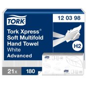 Papierové utierky skladané ZZ 2-vrstv. TORK Xpress Multifold splachovacie H2 (21 bal.)