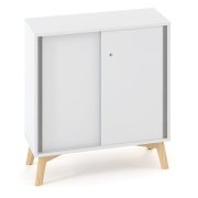 Policová skriňa ALFA ROOT, posuvné dvere, 1 polica, 80x45x88,7cm, biela