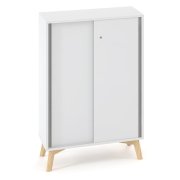Policová skriňa ALFA ROOT, posuvné dvere, 2 police, 80x45x121,5cm, biela