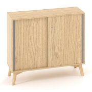 Policová skriňa ALFA ROOT, posuvné dvere, 1 polica, 100x45x88,7cm, dub