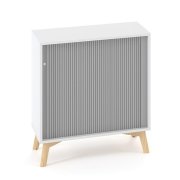 Policová skriňa ALFA ROOT, žalúziové dvere RAL9010, 1 polica, 80x45x88,7cm, biela