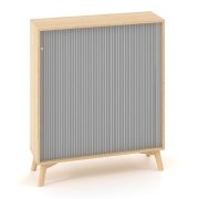 Policová skriňa ALFA ROOT, žalúziové dvere RAL9010, 2 police, 100x45x121,5cm, dub