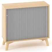 Policová skriňa ALFA ROOT, žalúziové dvere RAL9010, 1 polica, 100x45x88,7cm, dub