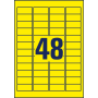 Etikety Avery odnímateľné 45,7x21,2 mm, žlté