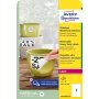Etikety polyesterové 210x297mm Avery A4 biele odnímateľné 20 hárkov