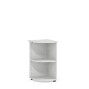 Policová skriňa BASIC, otvorená, rohová, 40x40x76,5cm, biela