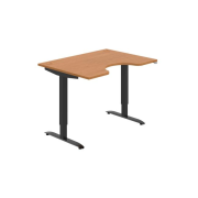Pracovný stôl Motion Ergo, ZO, 2S, 120x70,5-120,5x90 cm, jelša/čierna