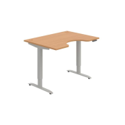 Pracovný stôl Motion Ergo, PO, 2S, 120x70,5-120,5x90 cm, buk/sivá