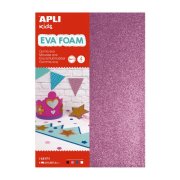 Pena EVA A4 Biele, čierne, červené a modré trblietky, 4 listy