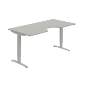 Pracovný stôl Motion Ergo, ZO, 2S, 180x70,5-120,5x90 cm, sivá/sivá