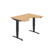Pracovný stôl Motion Ergo, PO, 3S, 120x61-128x90 cm, dub/čierna