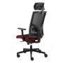 Kancelárska stolička GAME VIP SYN čierno/červená (B8033) + PDH 3D + podrúčky P44